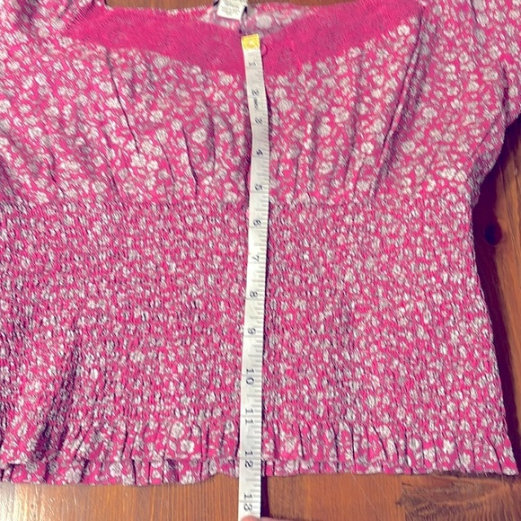 AMERICAN EAGLE CROP TOP SIZE M LS SCOOP LACE FLIRTY CROPPED PEASANT STYLE - Picture 13 of 16